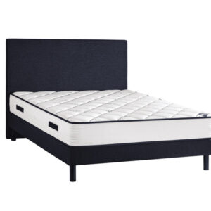 Matelas Carnaval Ferme à ressorts ensachés, platebande piquée grise, collection literie des Meubles Chalvignac